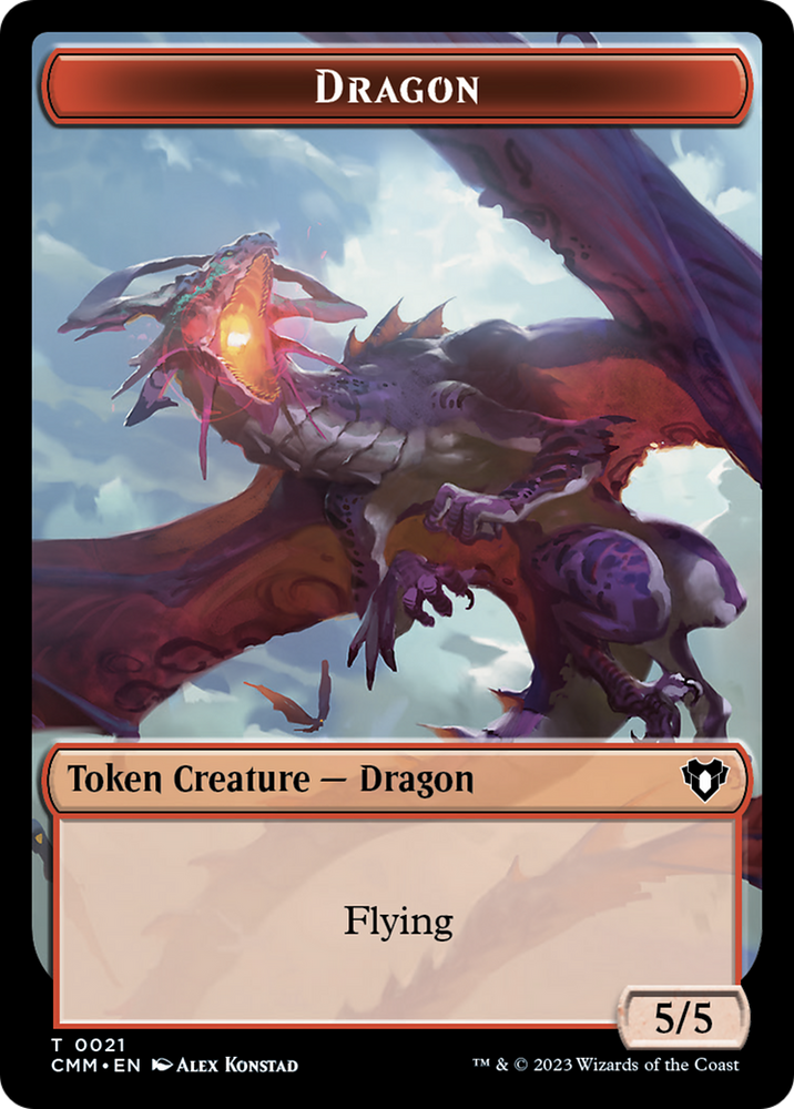 Eldrazi Spawn // Dragon (0021) Double-Sided Token [Commander Masters Tokens] 