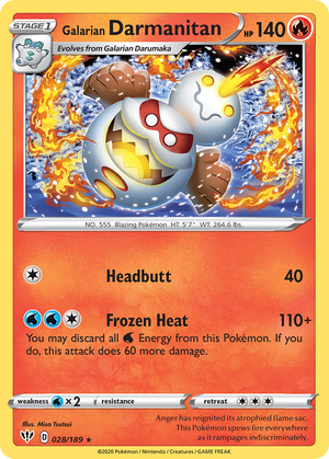 Galarian Darmanitan (028/189) [Sword &amp; Shield: Darkness Ablaze] 