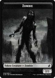 Zombie (010) // Zombie (011) Double-Sided Token [Commander 2019 Tokens]