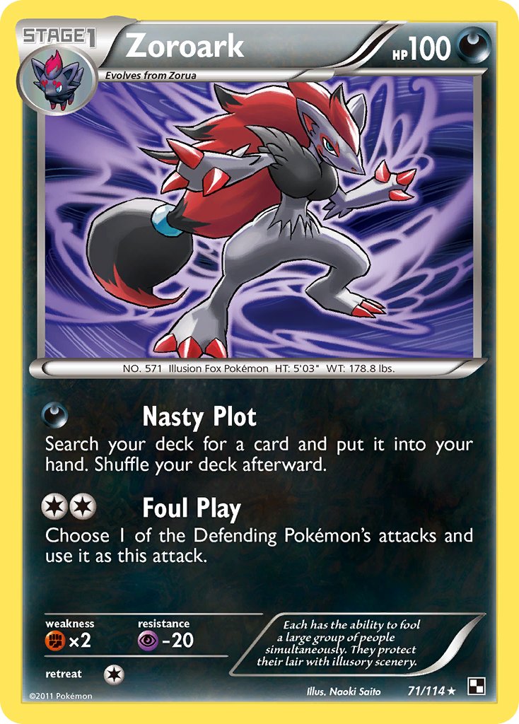 Zoroark (71/114) (Cracked Ice Holo) (Blister Exclusive) [Black & White: Base Set]