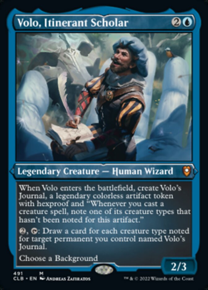 Volo, Itinerant Scholar (Foil Etched) [Commander Legends: Battle for Baldur's Gate] 