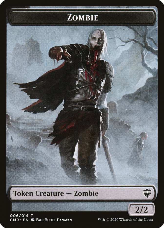 Salamander Warrior // Zombie Double-Sided Token [Commander Legends Tokens] 