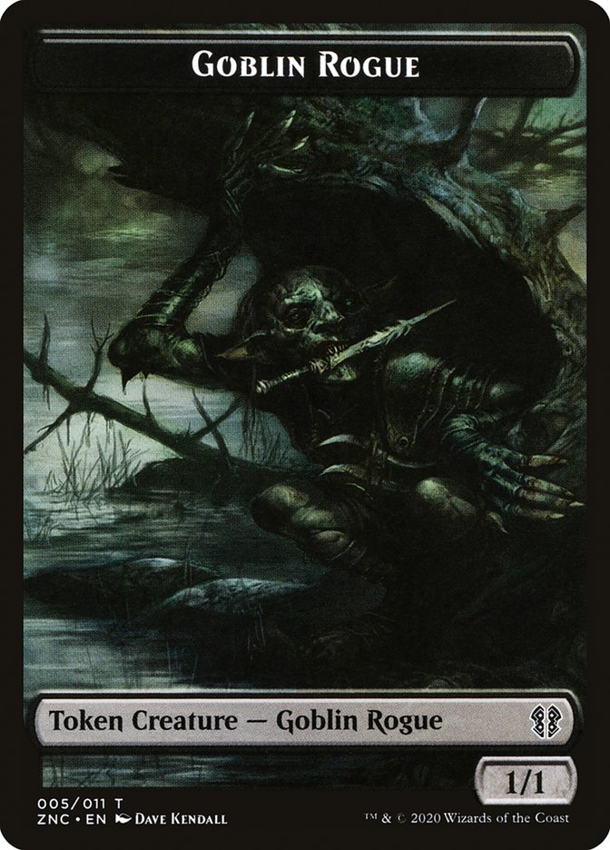 Faerie Rogue // Goblin Rogue Double-Sided Token [Zendikar Rising Commander Tokens] 