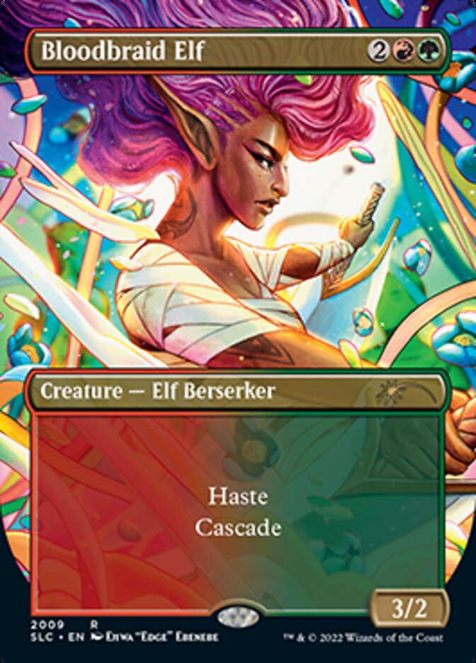 Bloodbraid Elf (Borderless Alternate Art) [Secret Lair 30th Anniversary Countdown Kit] 