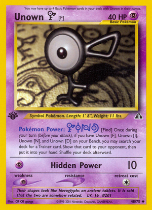 Unown [F] (48/75) [Neo Discovery 1st Edition] 