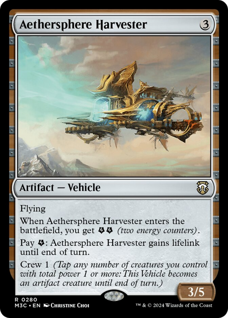 AetherSphere Harvester (Ripple Foil) [Modern Horizons 3 Commander] 