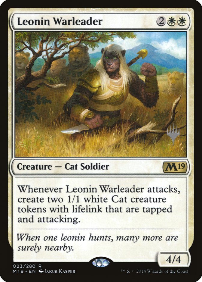 Leonin Warleader (Promo Pack) [Core Set 2019 Promos] 