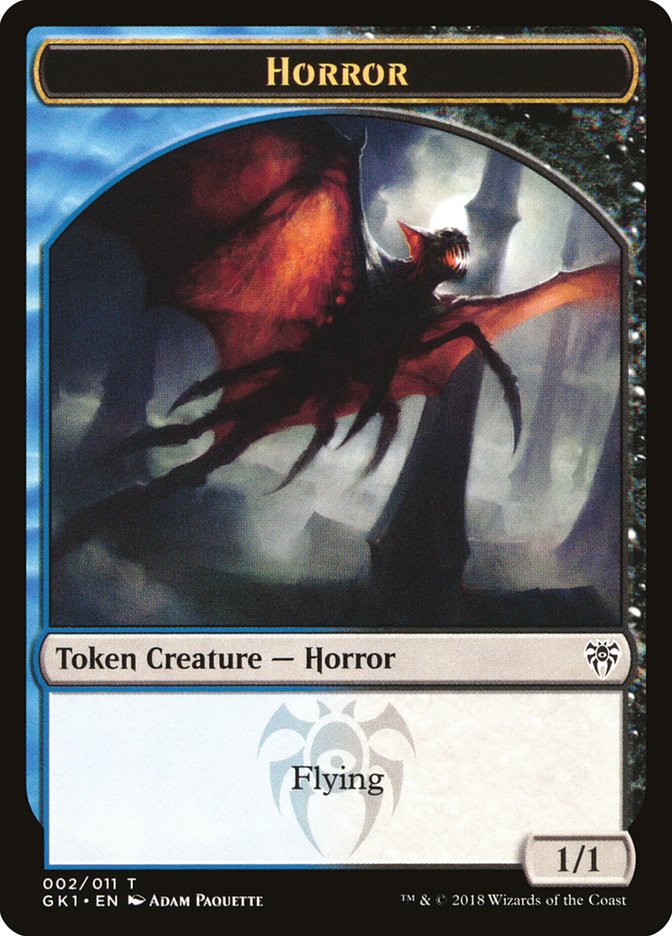 Copy // Horror Double-Sided Token [Guilds of Ravnica Guild Kit Tokens] 