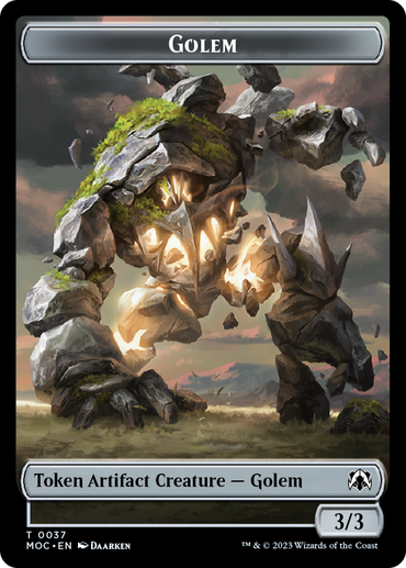 Golem // Blood Double-Sided Token [March of the Machine Commander Tokens] 