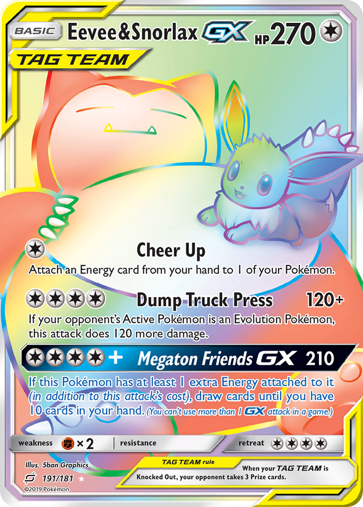 Eevee & Snorlax GX (191/181) [Sun & Moon: Team Up]