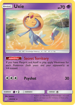 Uxie (83/236) [Sun &amp; Moon: Unified Minds] 