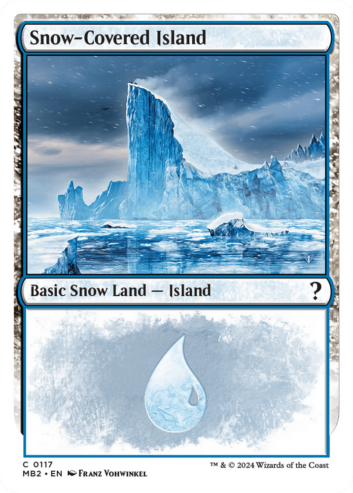 Snow-Covered Island (White Border) [Mystery Booster 2]