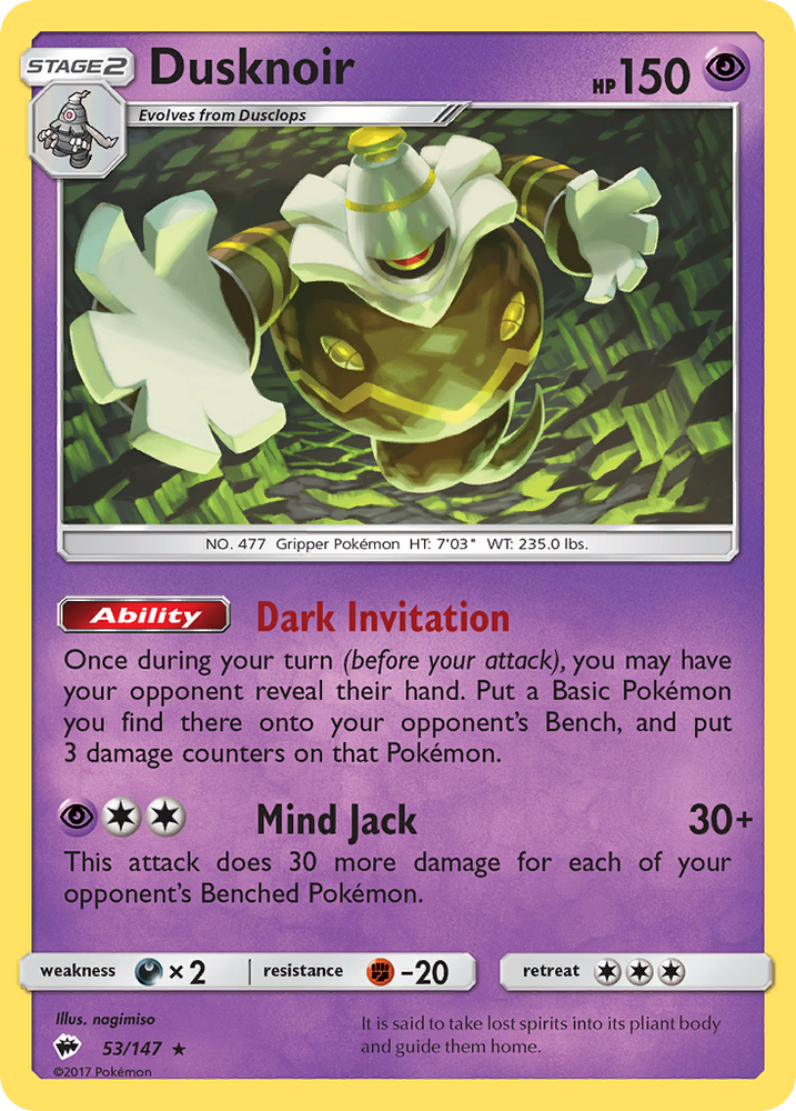 Dusknoir (53/147) [Sun &amp; Moon: Burning Shadows] 