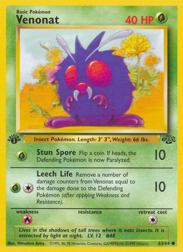 Venonat (63/64) [Jungle 1st Edition]