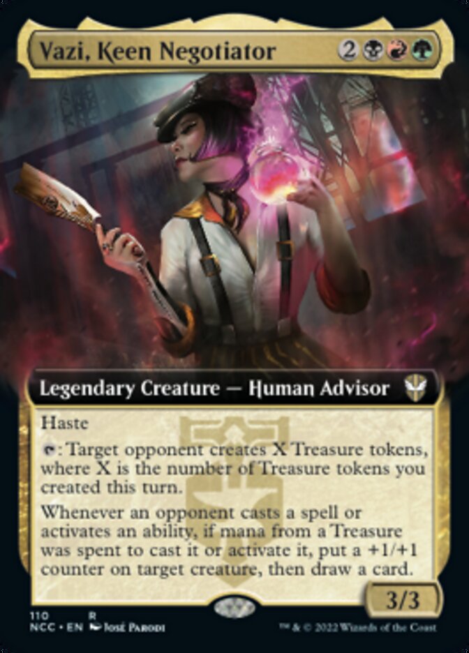 Vazi, Keen Negotiator (Extended Art) [Streets of New Capenna Commander] 