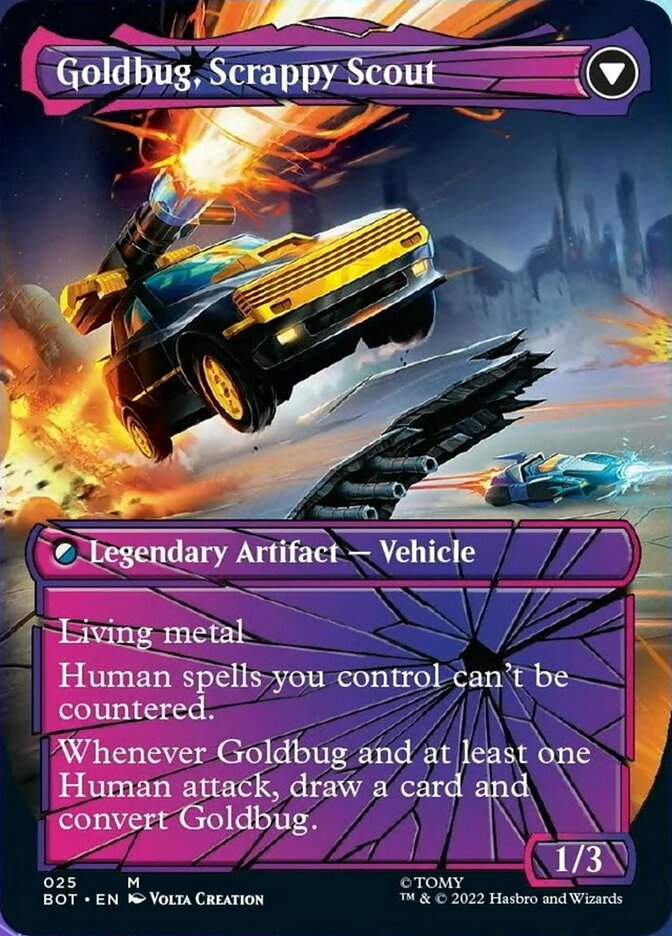 Goldbug, Humanity's Ally // Goldbug, Scrappy Scout (Shattered Glass) [Transformers] 