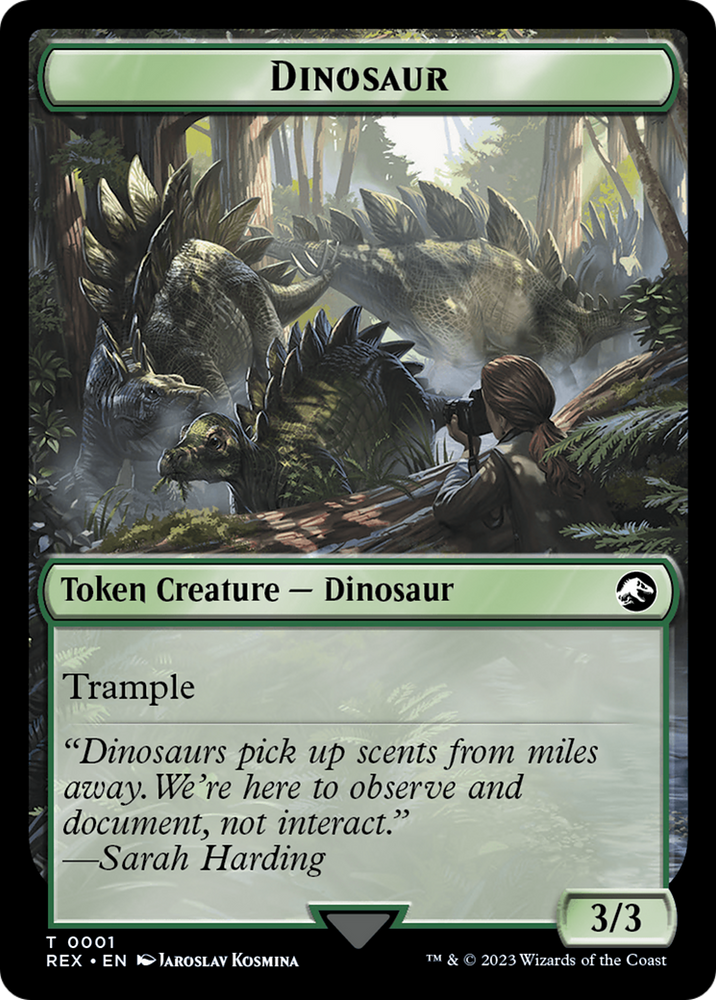 Treasure (0018) // Dinosaur (0001) Double-Sided Token [The Lost Caverns of Ixalan Tokens] 