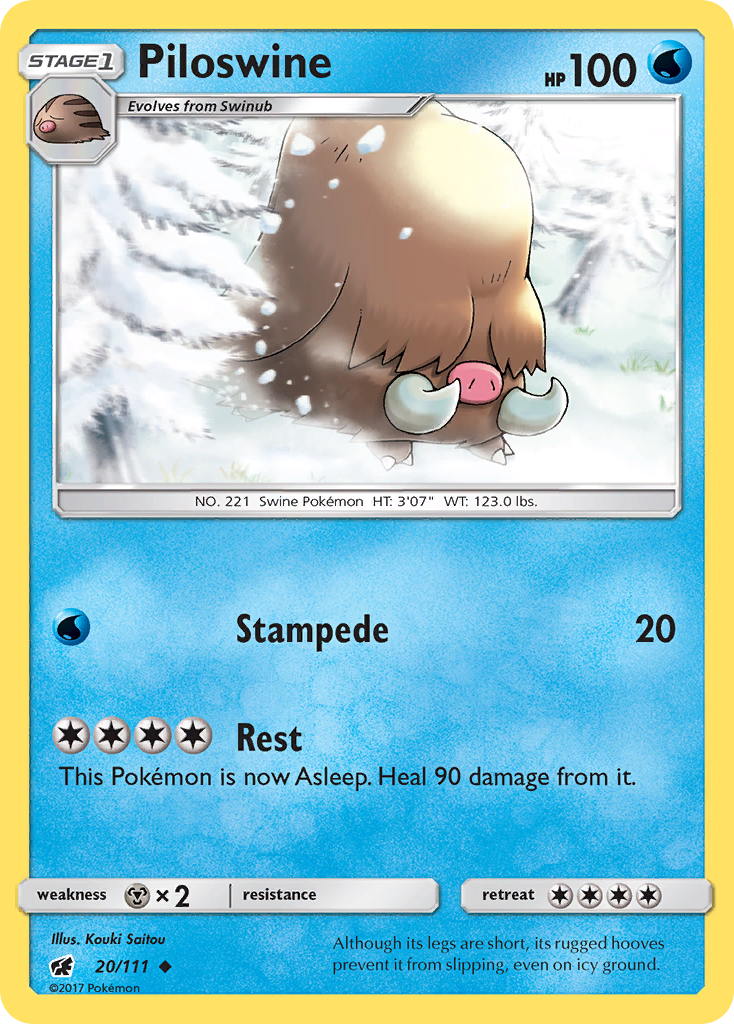 Piloswine (20/111) [Sun & Moon: Crimson Invasion] 