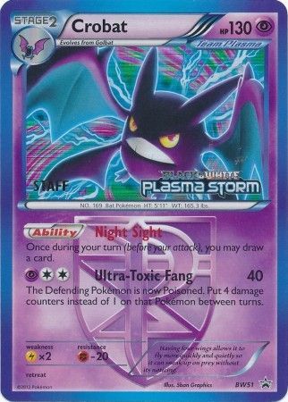 Crobat Team Plasma (BW51) (Staff Prerelease Promo) [Black &amp; White: Black Star Promos] 