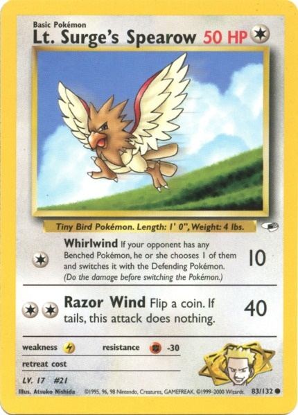 Lt. Surge's Spearow (83/132) [Gym Heroes Unlimited] 