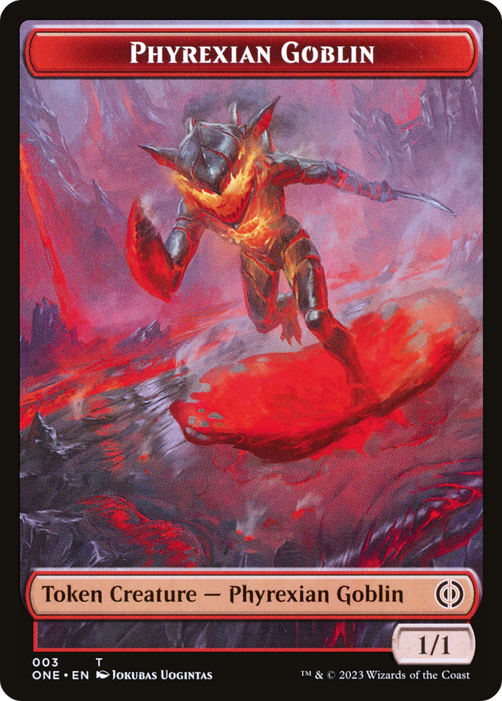 Phyrexian Goblin // Drone Double-Sided Token [Phyrexia: All Will Be One Tokens] 