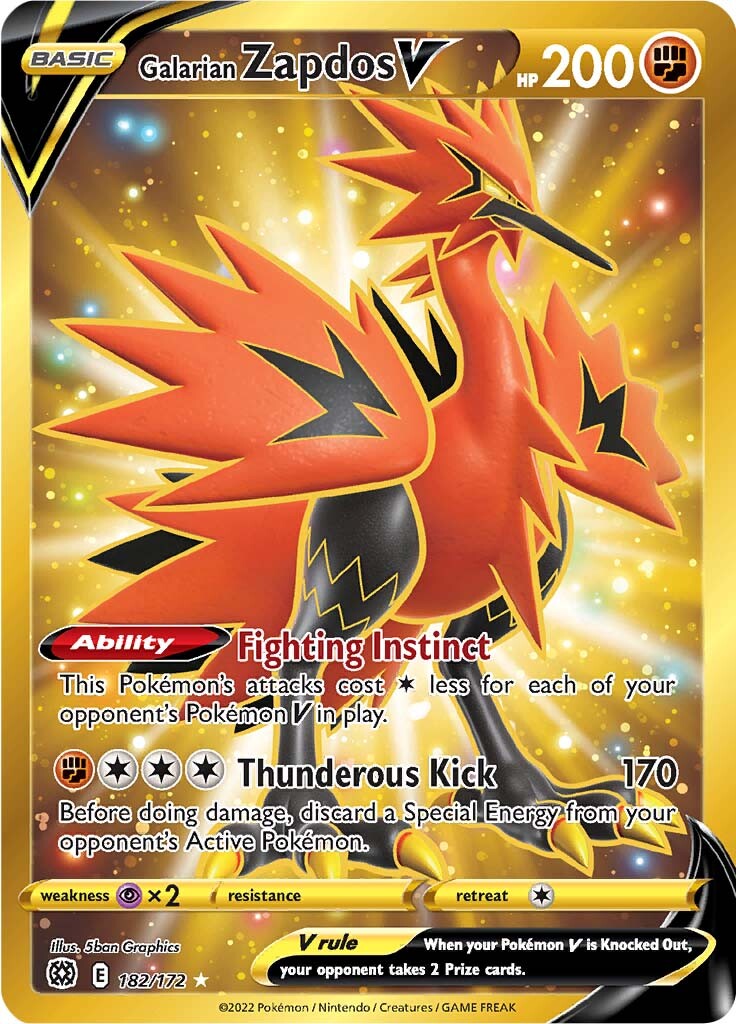 Galarian Zapdos V (182/172) [Sword & Shield: Brilliant Stars] 