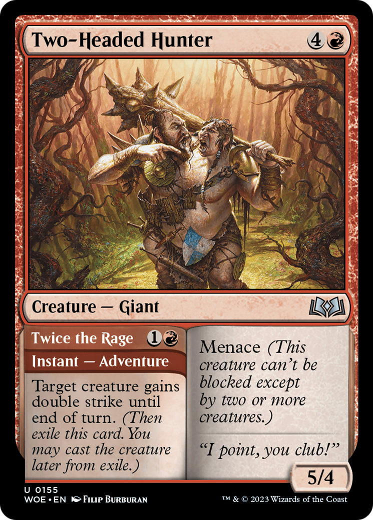 Two-Headed Hunter // Twice the Rage [Wilds of Eldraine] 