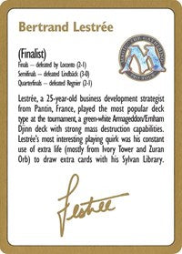 1996 Bertrand Lestree Biography Card [World Championship Decks] 