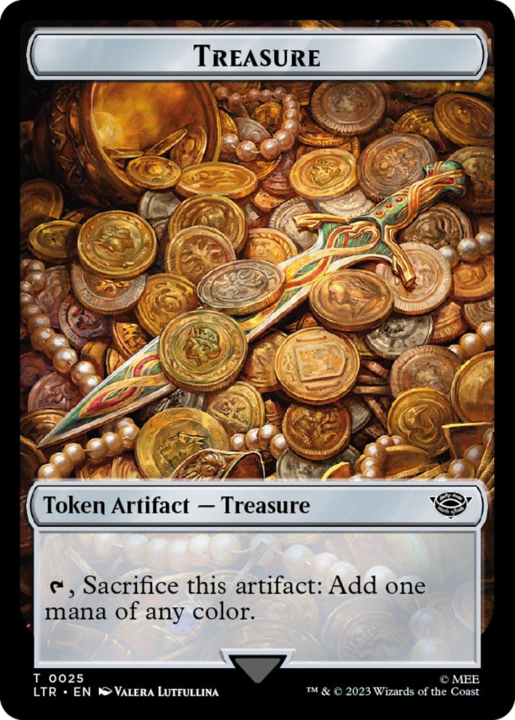 Treasure // Food (0024) Double-Sided Token (Surge Foil) [The Lord of the Rings: Tales of Middle-Earth Tokens] 