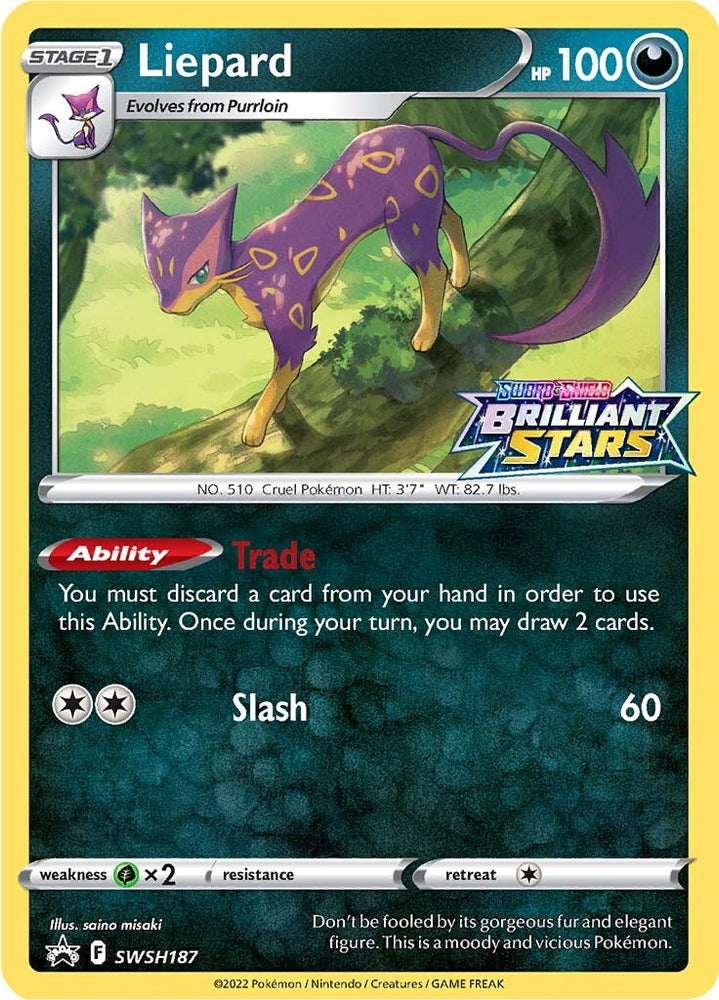 Liepard (SWSH187) (Prerelease Promo) [Sword & Shield: Black Star Promos]