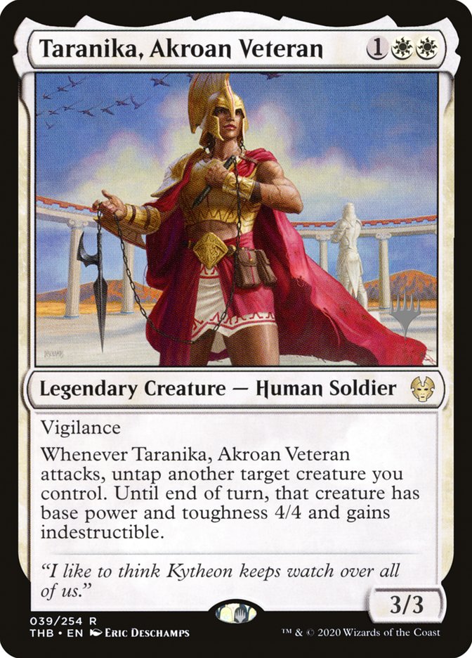 Taranika, Akroan Veteran (Promo Pack) [Theros Beyond Death Promos] 