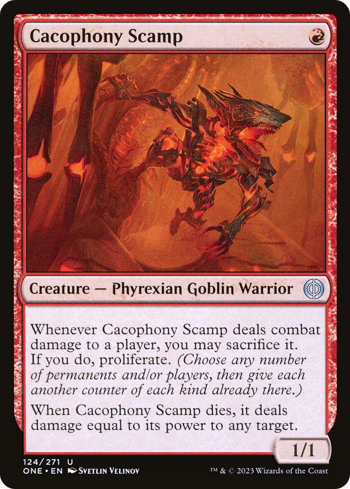 Cacophony Scamp [Phyrexia: All Will Be One] 