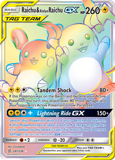 Raichu &amp; Alolan Raichu GX (241/236) [Sun &amp; Moon: Unified Minds] 