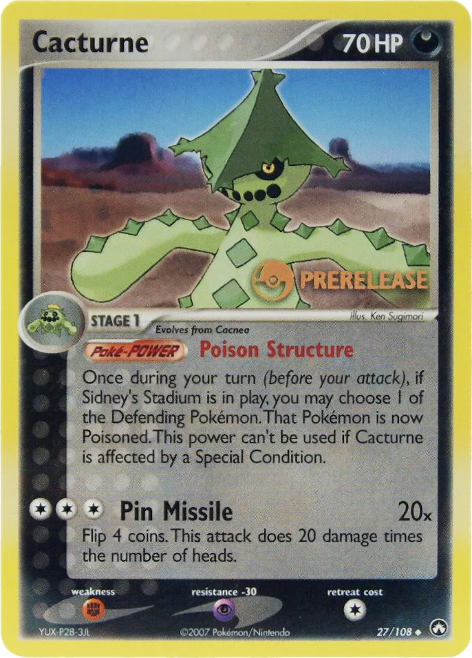 Cacturne (27/108) (Prerelease Promo) [EX: Power Keepers] 