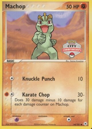 Machop (64/101) (City Championship Promo) [EX: Hidden Legends] 