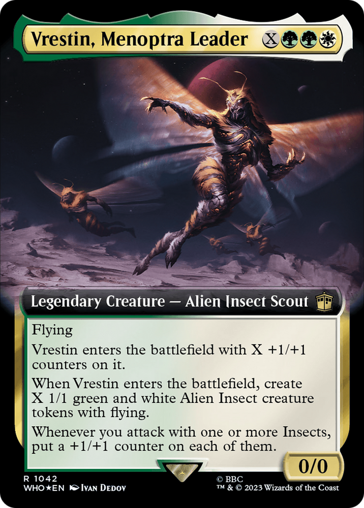 Vrestin, Menoptra Leader (Extended Art) (Surge Foil) [Doctor Who] 