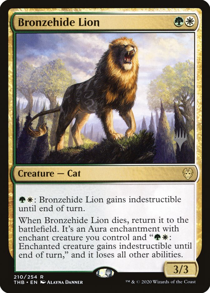 Bronzehide Lion (Promo Pack) [Theros Beyond Death Promos] 