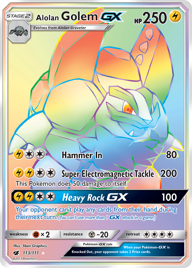 Alolan Golem GX (113/111) [Sun & Moon: Crimson Invasion] 