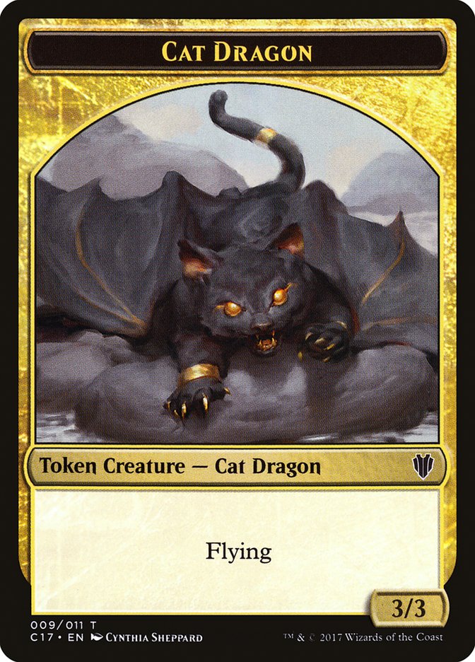 Gold // Cat Dragon Double-Sided Token [Order 2017 Tokens] 