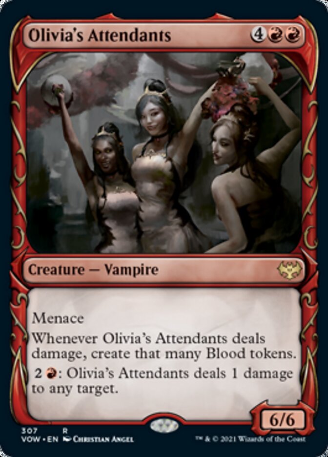 Olivia's Attendants (Showcase Fang Frame) [Innistrad: Crimson Vow] 