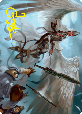 Angelic Quartermaster Art Card (Gold-Stamped Signature) [Innistrad: Crimson Vow Art Series] 