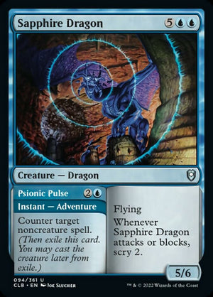 Sapphire Dragon // Psionic Pulse [Commander Legends: Battle for Baldur's Gate] 