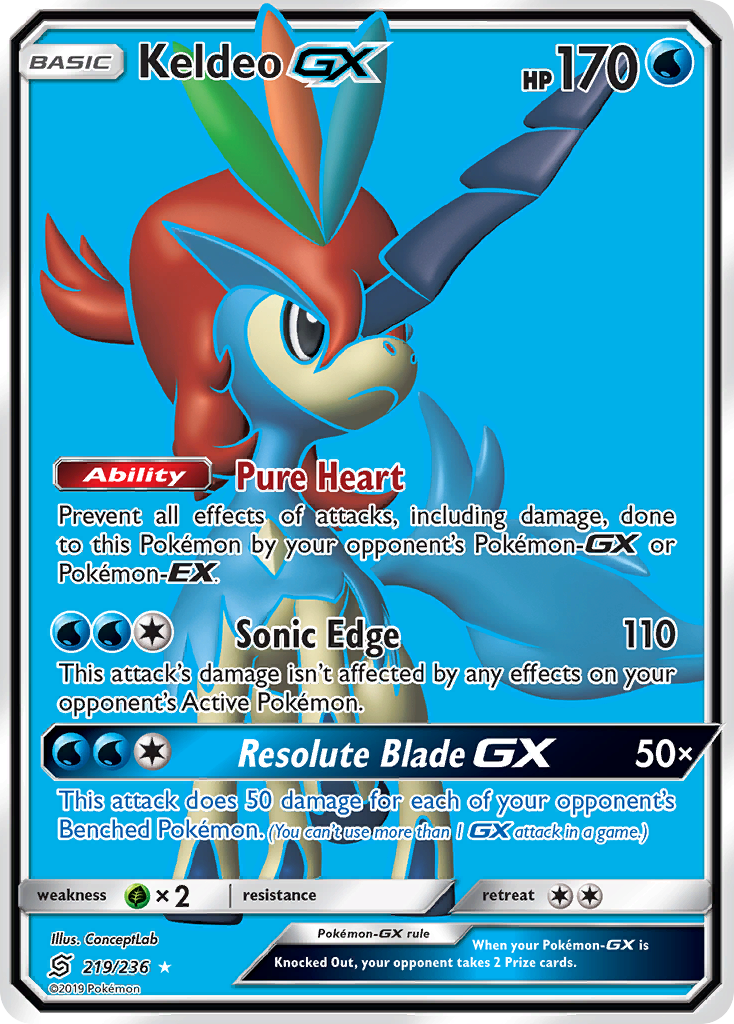 Keldeo GX (219/236) [Sun & Moon: Unified Minds] 