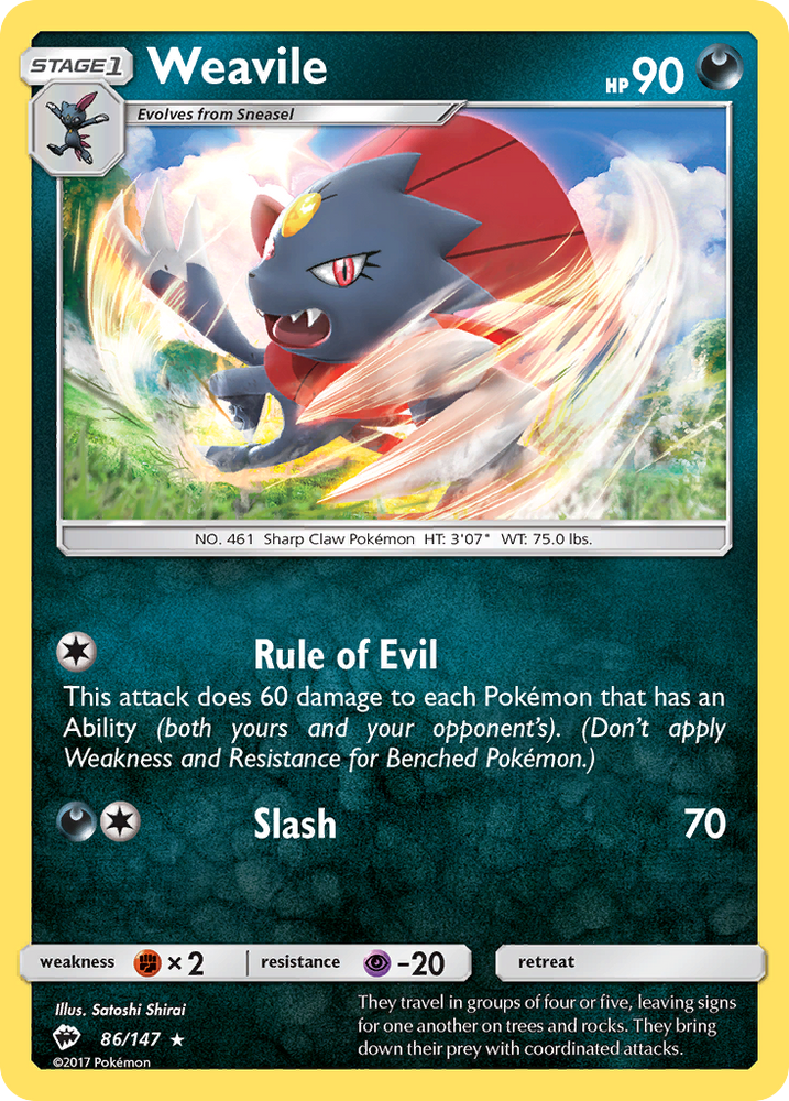 Weavile (86/147) [Sun &amp; Moon: Burning Shadows] 