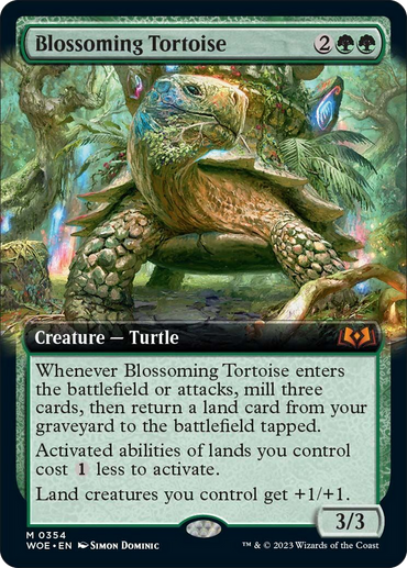 Blossoming Tortoise (Extended Art) [Wilds of Eldraine] 