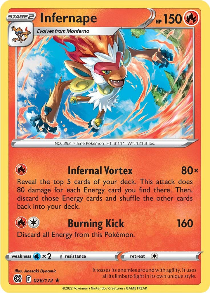 Infernape (026/172) (Theme Deck Exclusive) [Sword &amp; Shield: Brilliant Stars] 