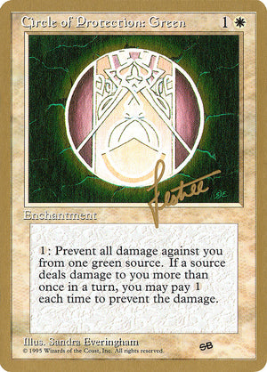 Circle of Protection: Green (Bertrand Lestree) (SB) (4ED) [Pro Tour Collector Set] 