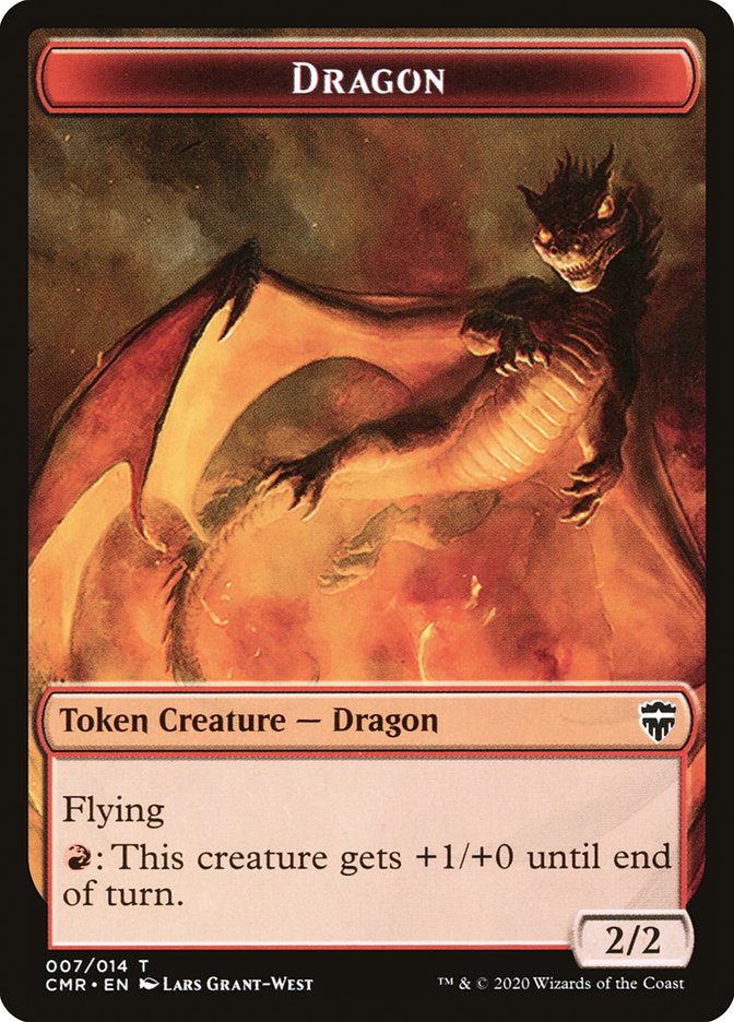 Dragon // Horror Double-Sided Token [Commander Legends Tokens] 