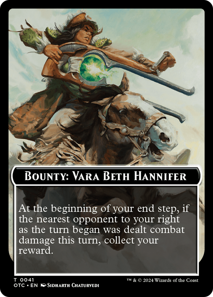 Bounty: Vara Beth Hannifer // Bounty Rules Double-Sided Token [Outlaws of Thunder Junction Commander Tokens] 