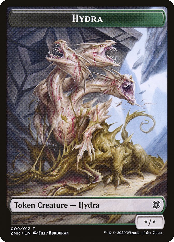 Cat Beast // Hydra Double-Sided Token [Zendikar Rising Tokens] 